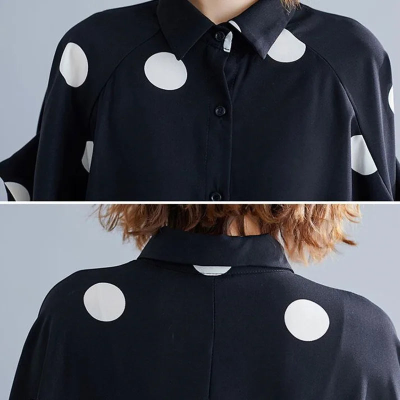 Zomerse Polka Dot Gedrukte Blouse voor Dames