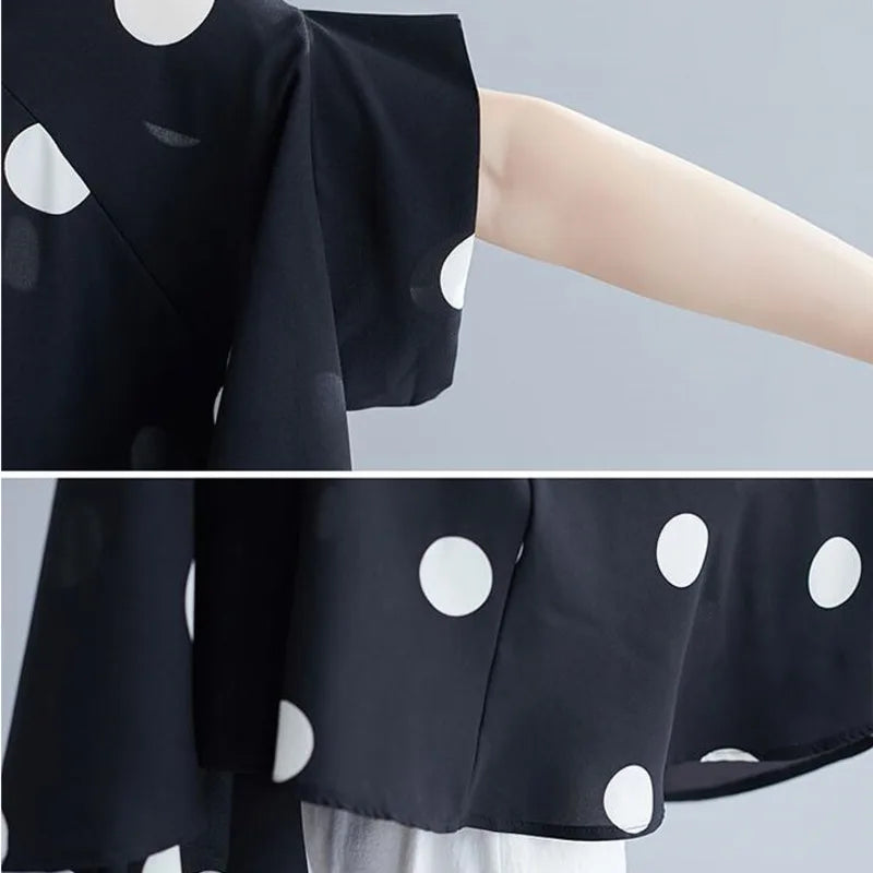 Zomerse Polka Dot Gedrukte Blouse voor Dames