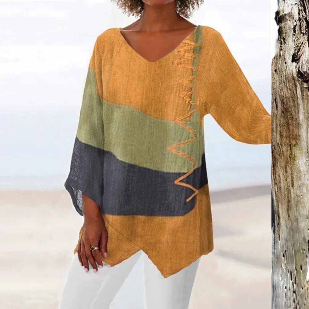 Stilvolle dreifarbige Bluse von ChicElegance