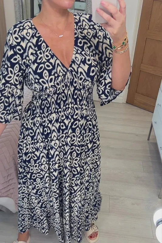 Sérène Bohemian V-hals maxi-jurk