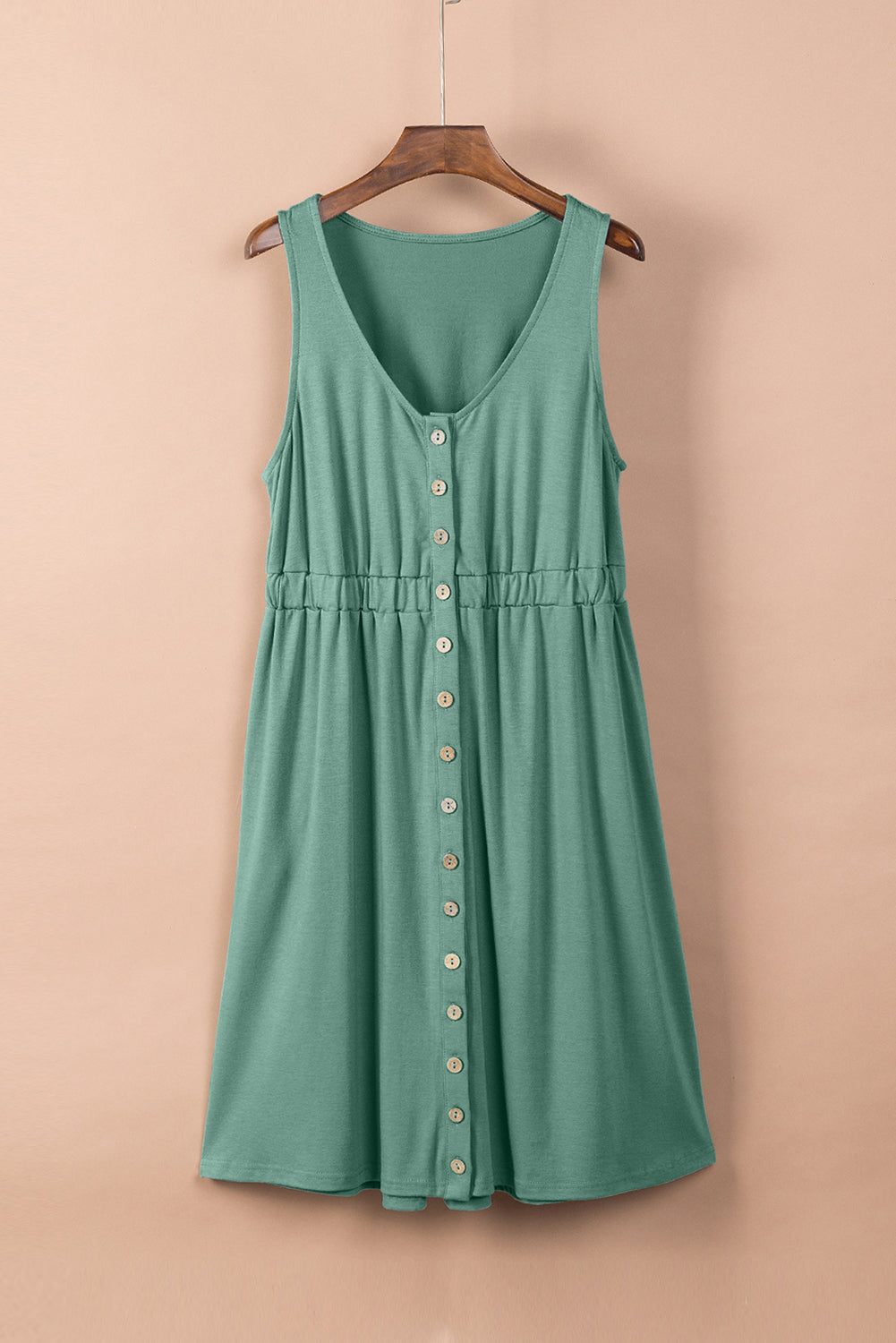 ZomerZin Mouwloze Knopen Mini Jurk
