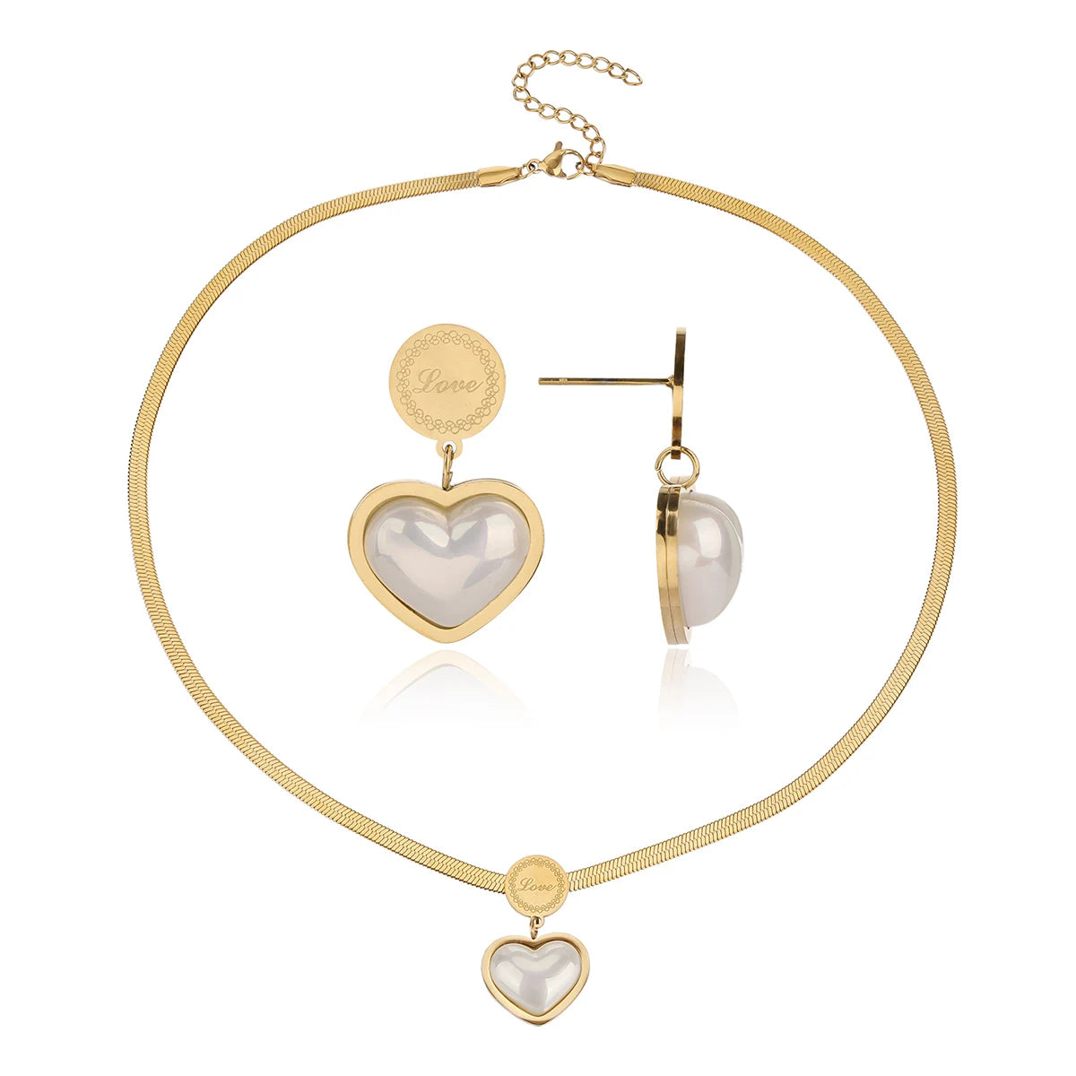 Luxe 3-Piece Love Pearl Pendant Set