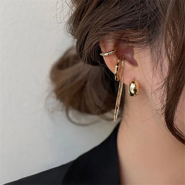 Glamourous Glow Irregular Cross Zircon Ear Clips