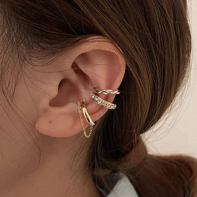 Glamourous Glow Irregular Cross Zircon Ear Clips