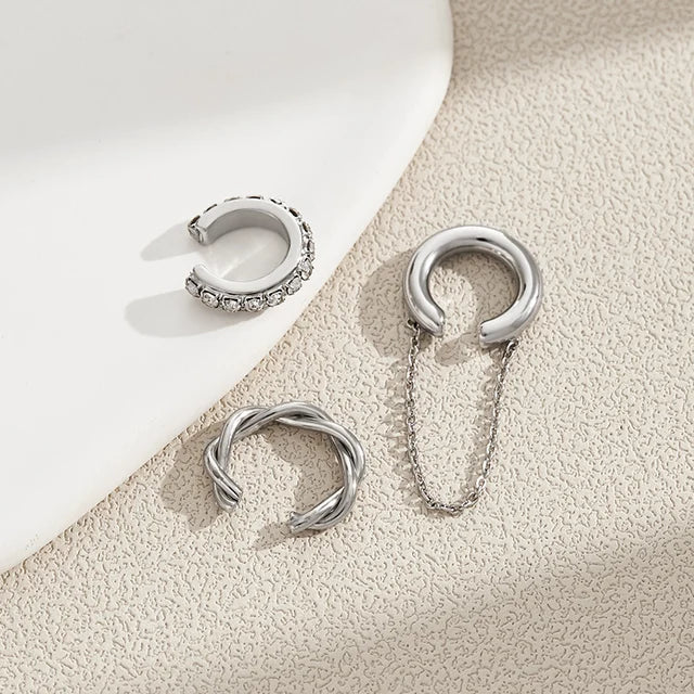 Glamourous Glow Irregular Cross Zircon Ear Clips