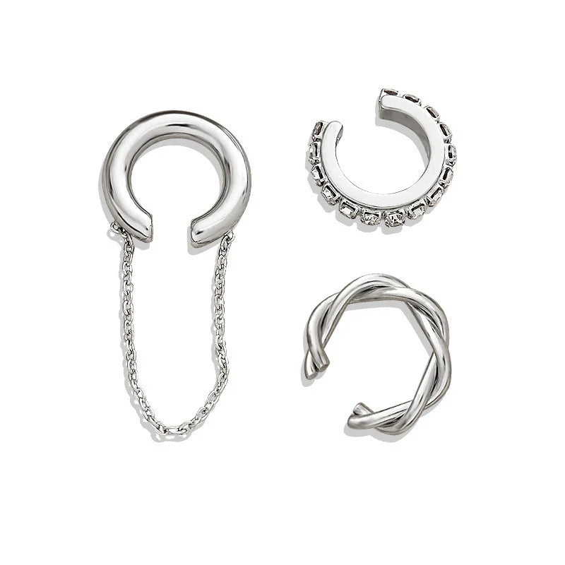 Glamourous Glow Irregular Cross Zircon Ear Clips