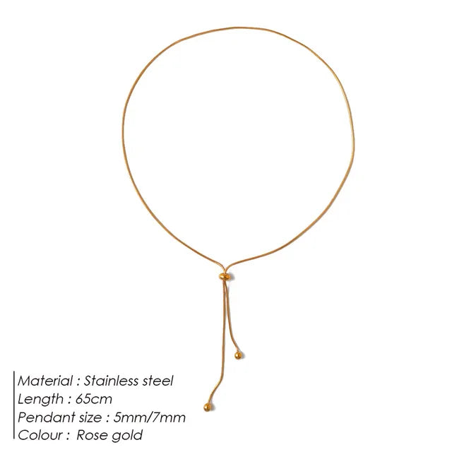 Elegant Stainless Steel Brush Chain - Adjustable Snake Chain