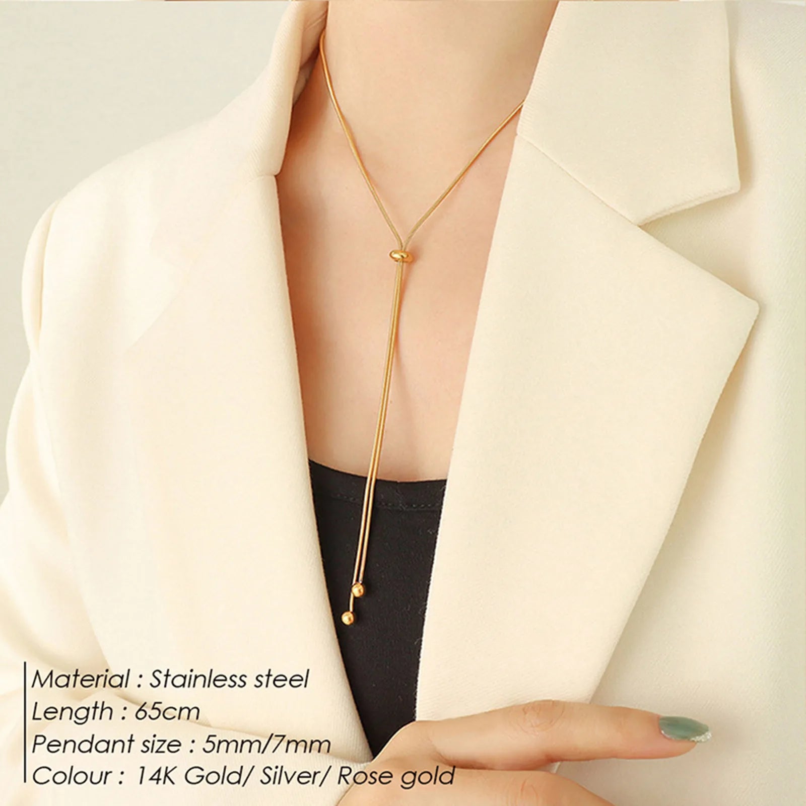 Elegant Stainless Steel Brush Chain - Adjustable Snake Chain