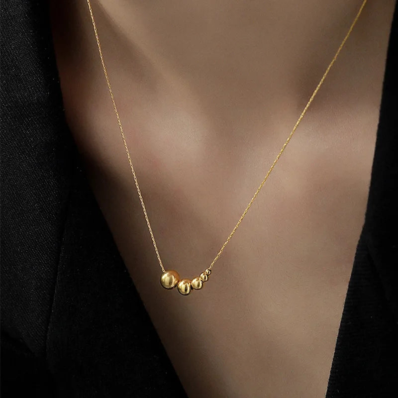 Aurora Glimmer Golden Beads Choker Necklace for Women