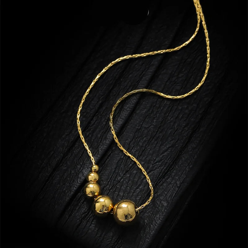 Aurora Glimmer Golden Beads Choker Necklace for Women