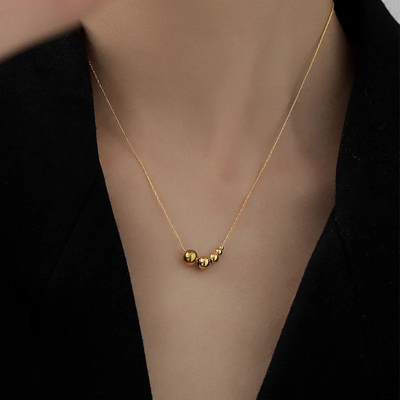 Aurora Glimmer Goldene Perlen Choker Halskette für Frauen