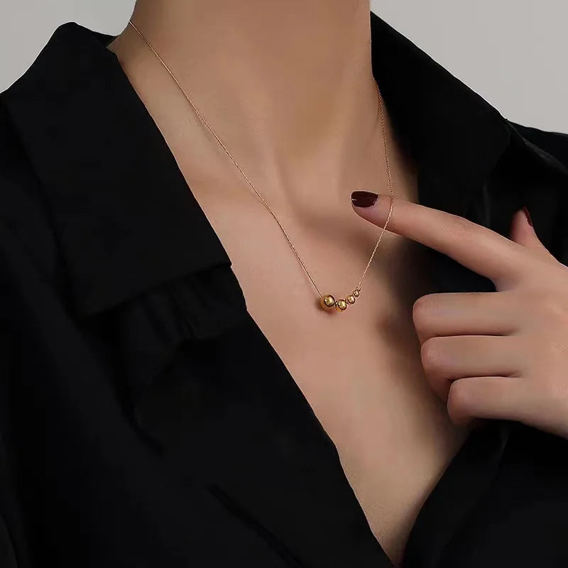 Aurora Glimmer Golden Beads Choker Necklace for Women