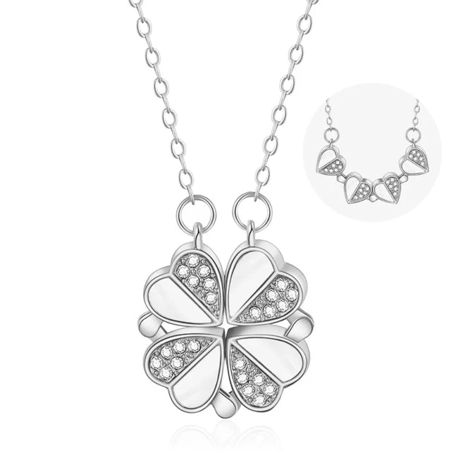 Roestvrijstalen Liefde Magnetische Hanger Ketting van Glowende Edelstenen