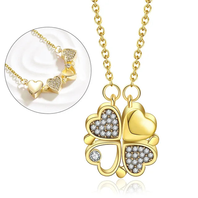 Roestvrijstalen Liefde Magnetische Hanger Ketting van Glowende Edelstenen