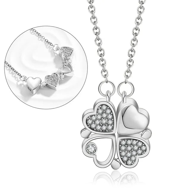 Roestvrijstalen Liefde Magnetische Hanger Ketting van Glowende Edelstenen