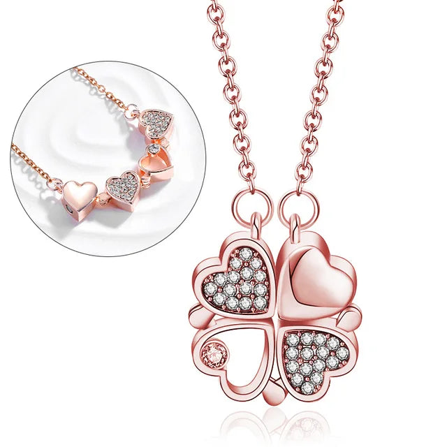 Roestvrijstalen Liefde Magnetische Hanger Ketting van Glowende Edelstenen