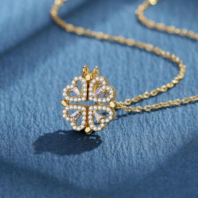 Edelstahl Liebe Magnetischer Anhänger Kette aus Leuchtenden Edelsteinen