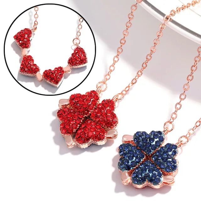 Roestvrijstalen Liefde Magnetische Hanger Ketting van Glowende Edelstenen