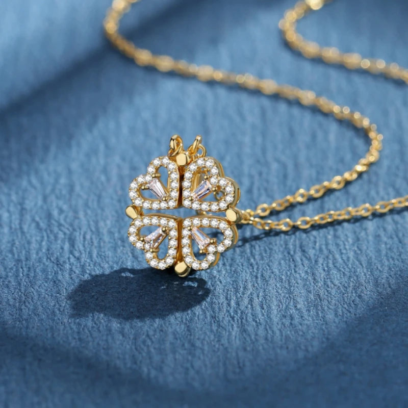 Roestvrijstalen Liefde Magnetische Hanger Ketting van Glowende Edelstenen