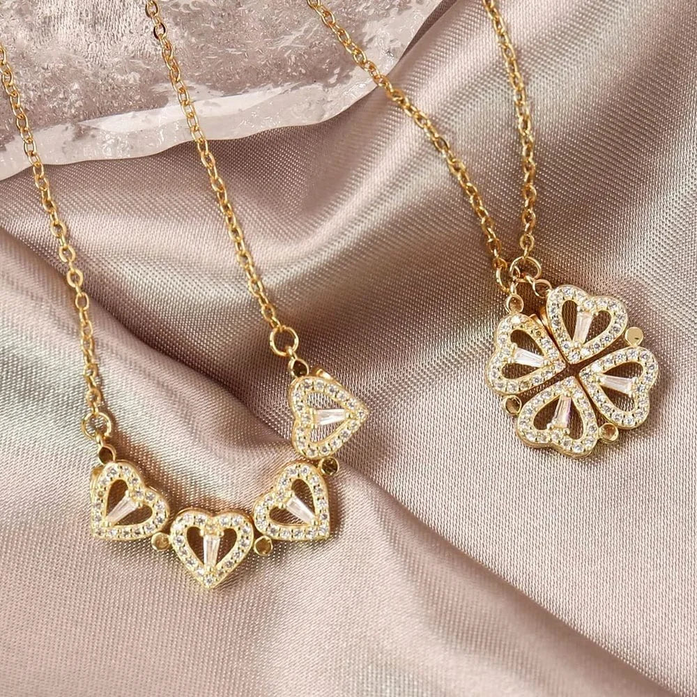 Roestvrijstalen Liefde Magnetische Hanger Ketting van Glowende Edelstenen