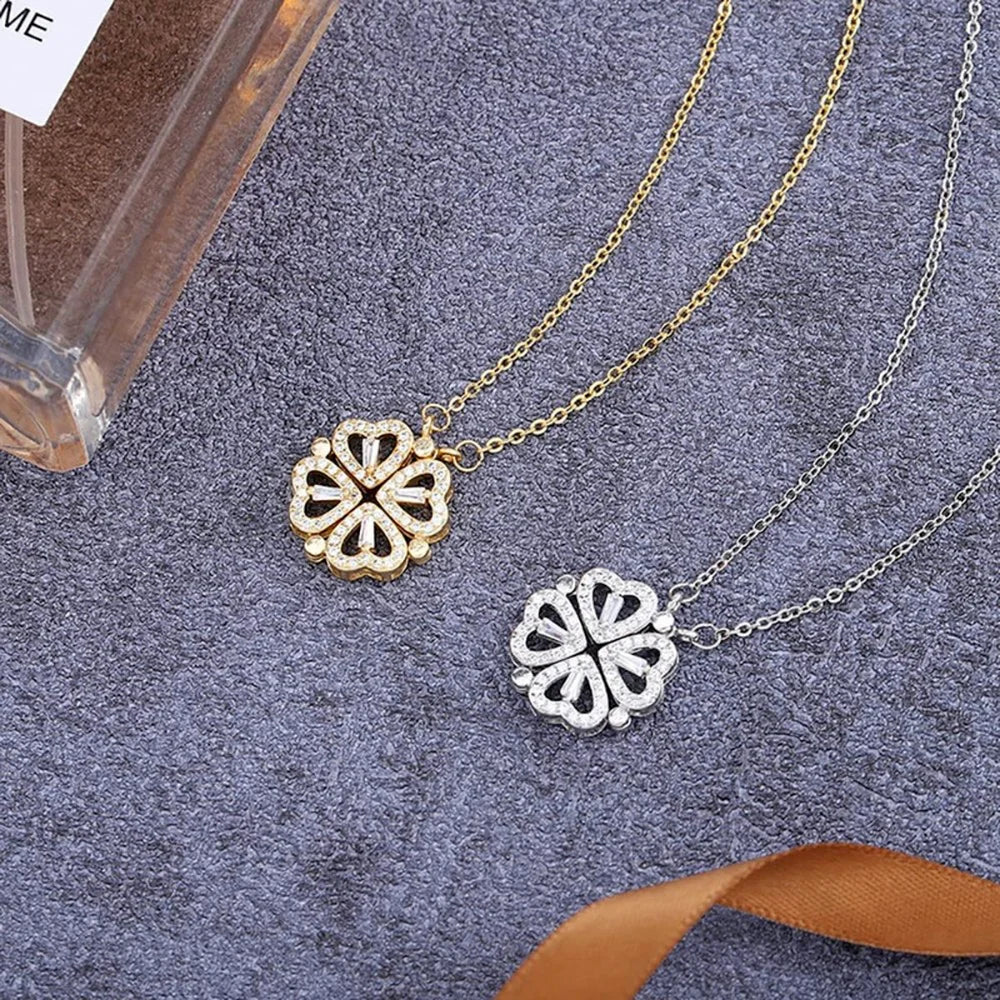 Roestvrijstalen Liefde Magnetische Hanger Ketting van Glowende Edelstenen