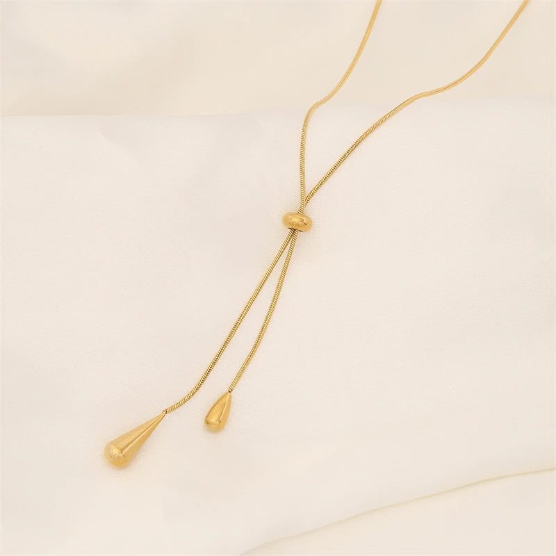 Dazzle 316L Acciaio Inossidabile Forma Goccia Charm Collana e Orecchini