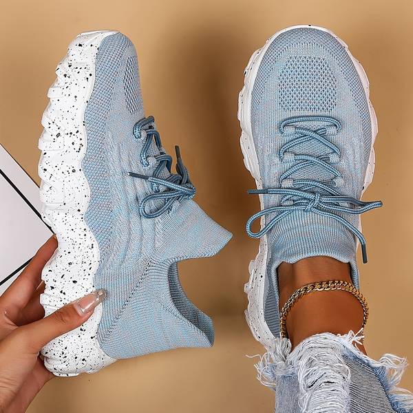 Light blue elastic sock shoes