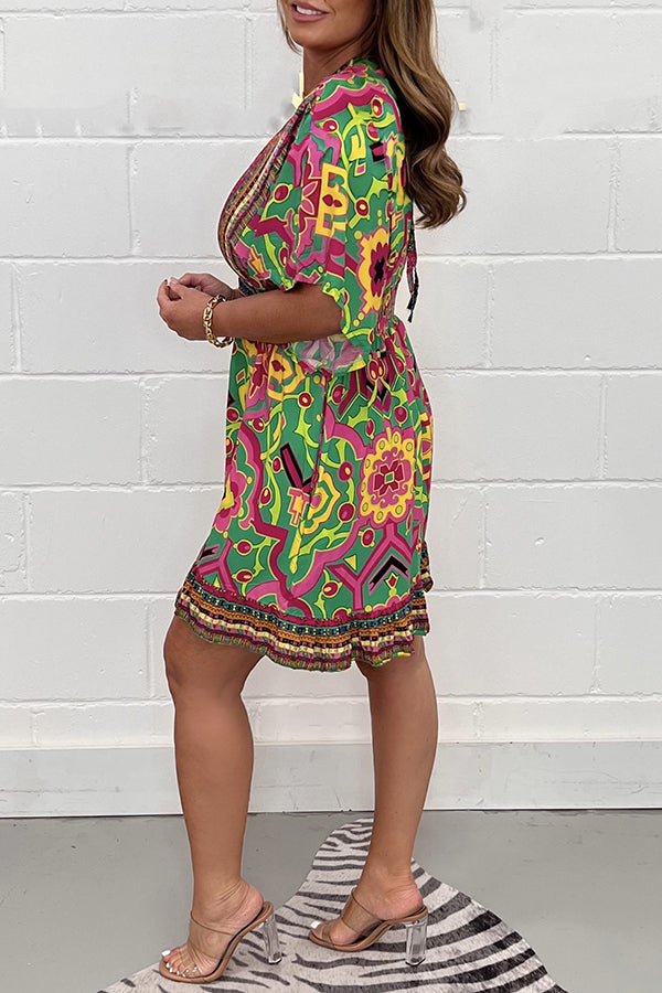 Modewelt Trendy Print Katoenen Overall