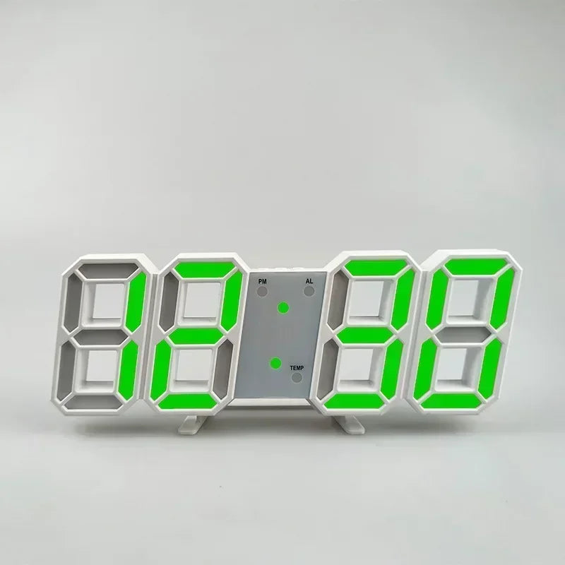 3D LED-wekker met modern digitaal display