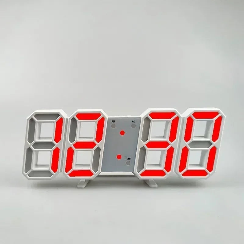 3D LED-wekker met modern digitaal display