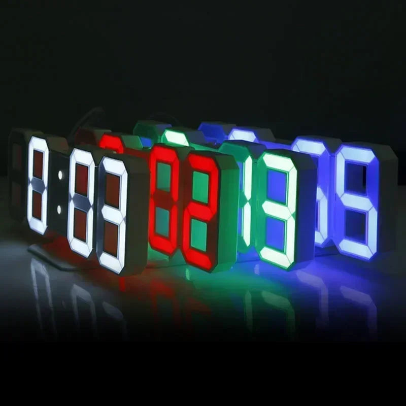 3D LED-wekker met modern digitaal display