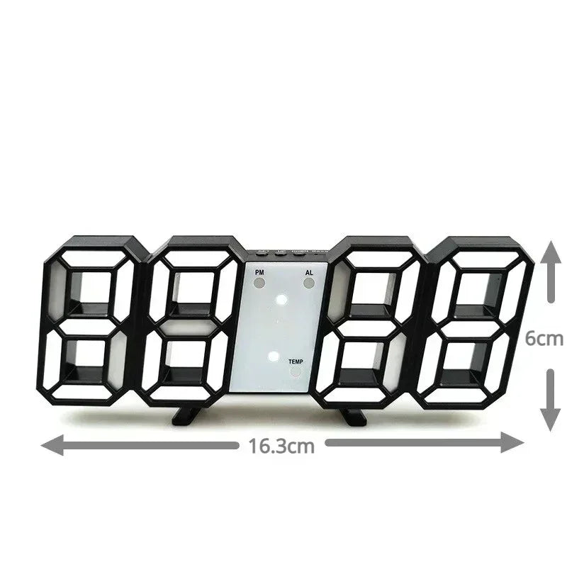 3D LED-wekker met modern digitaal display