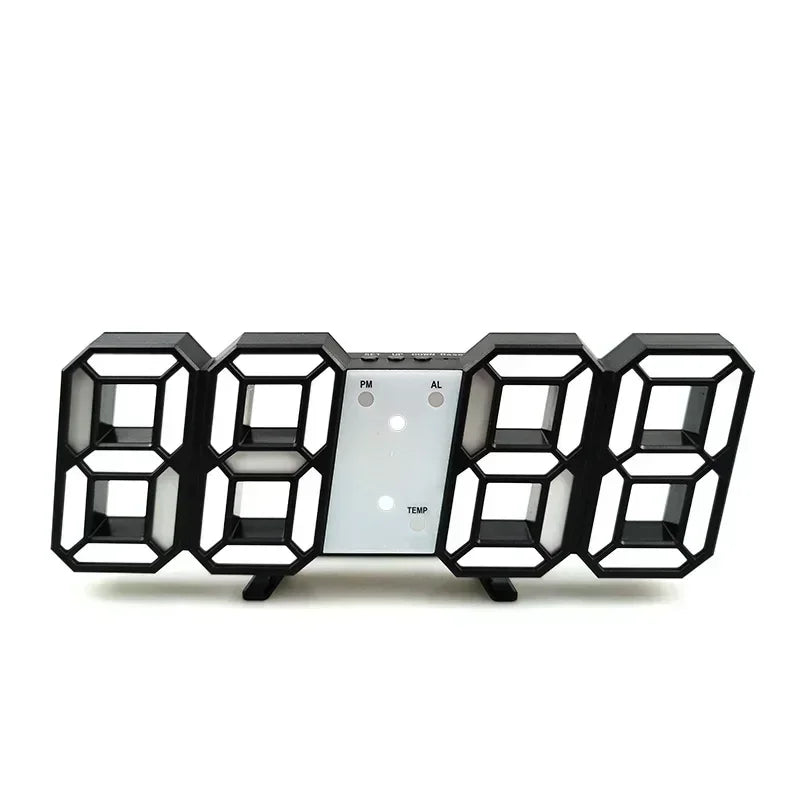 3D LED-wekker met modern digitaal display