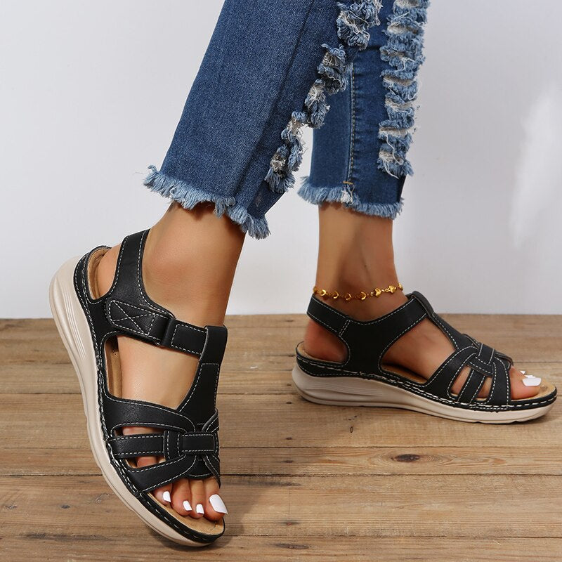 Orthopedic walking sandals platform sole