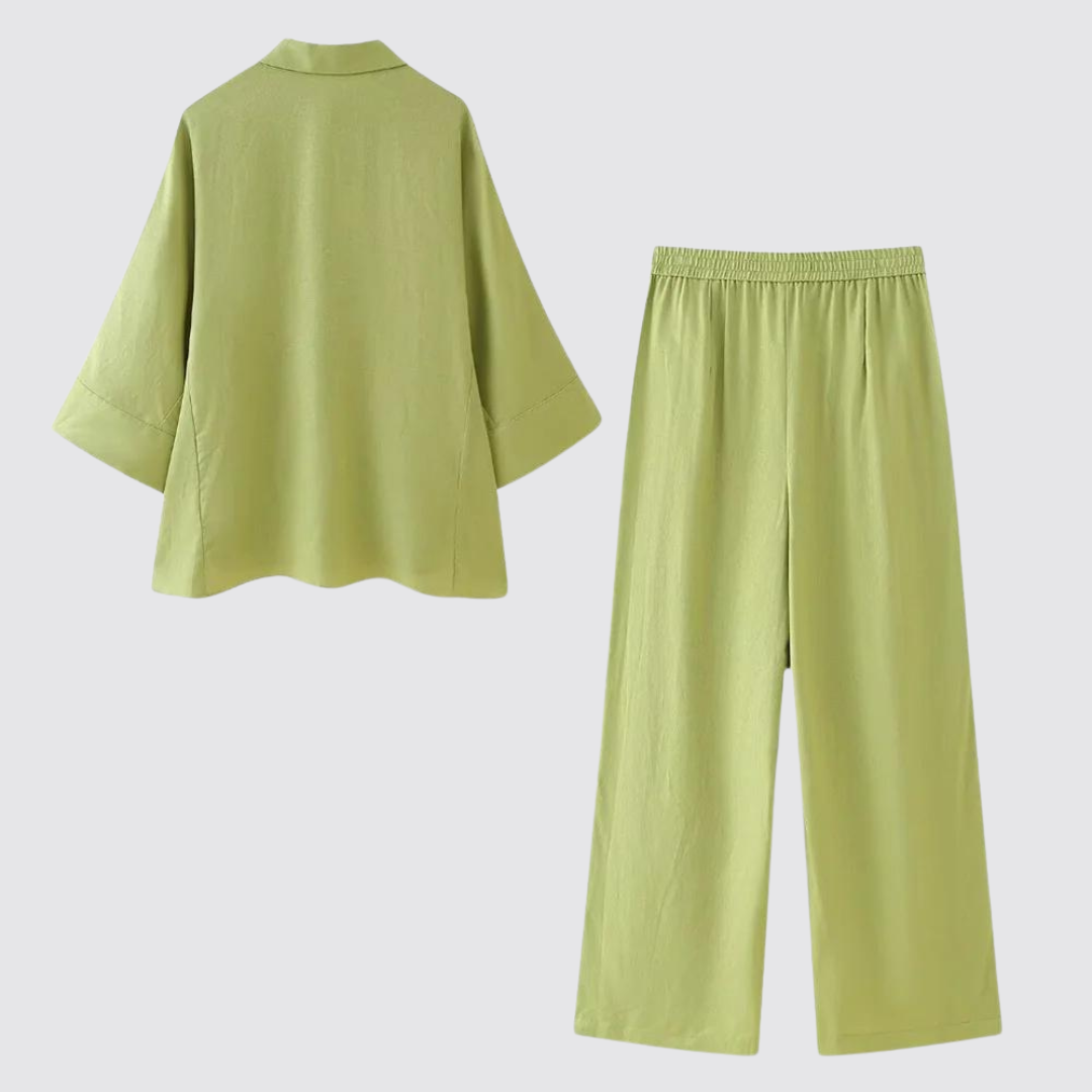 LuxeViva Shirt and Long Pants Set