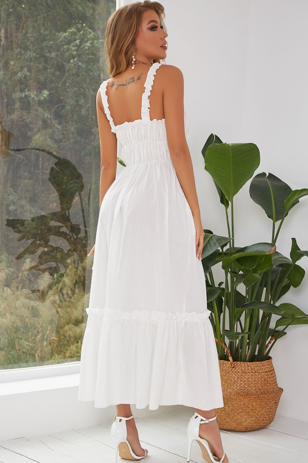 SunChic Lange Witte Zomerjurk