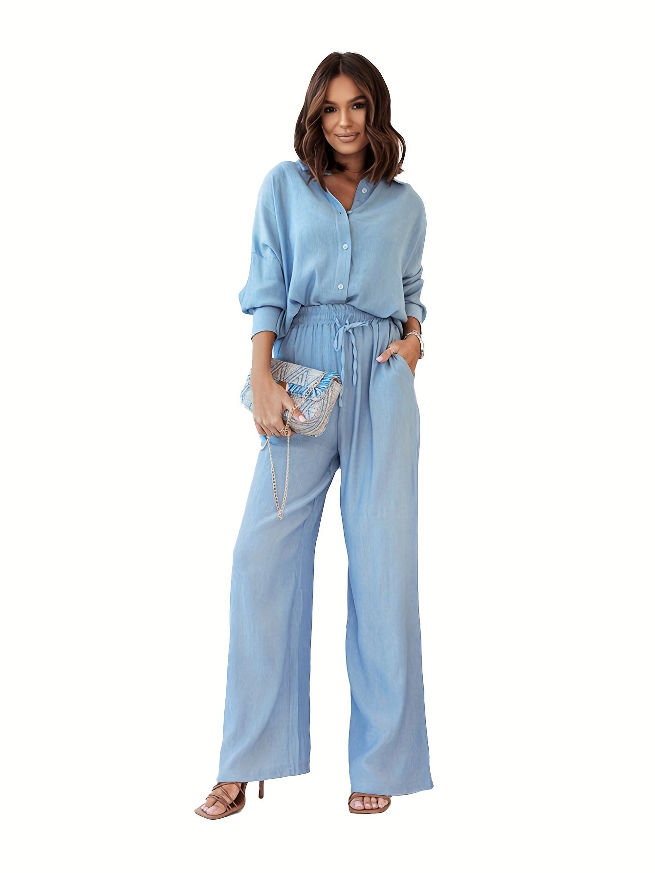 VELANORA- Button Closure Two-Piece Set