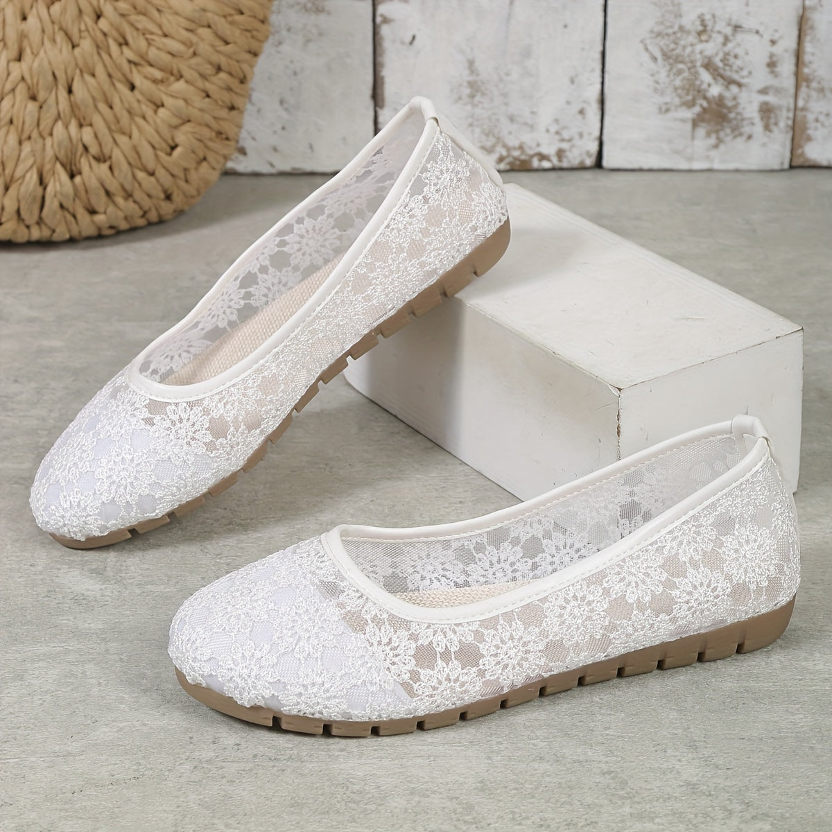 VELANORA- Scarpette da balletto con motivo floreale