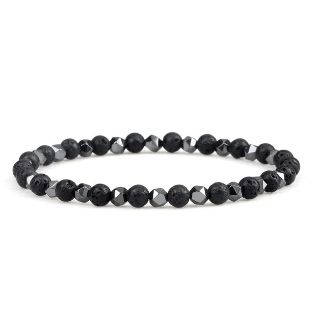 Fire and Earth Hematite and Lava Stone Bracelet