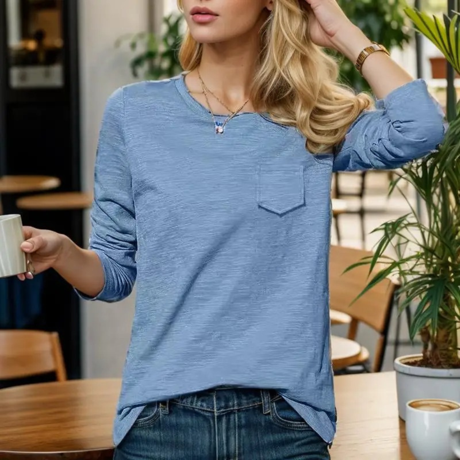 Damenbluse mit langen Ärmeln
