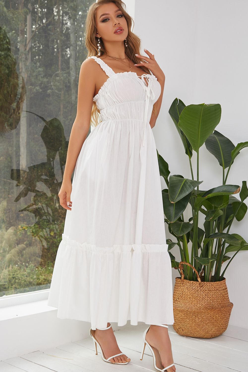 SunChic Lange Witte Zomerjurk