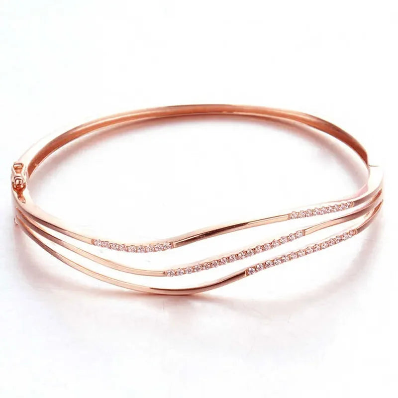 Betoverende Paarse Kristallen Armband Verguld met 14K Roségoud