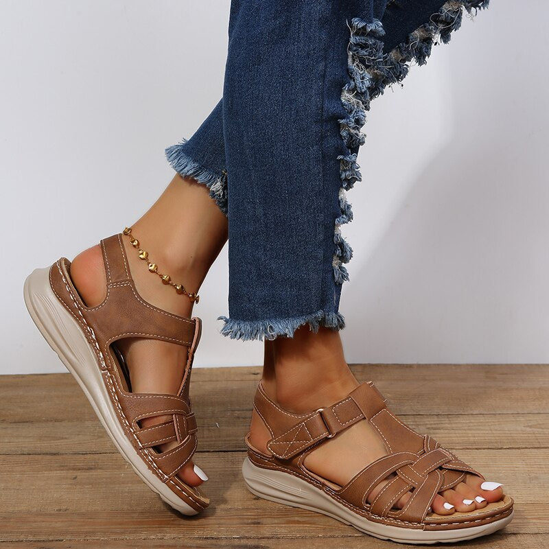 Orthopedic walking sandals platform sole