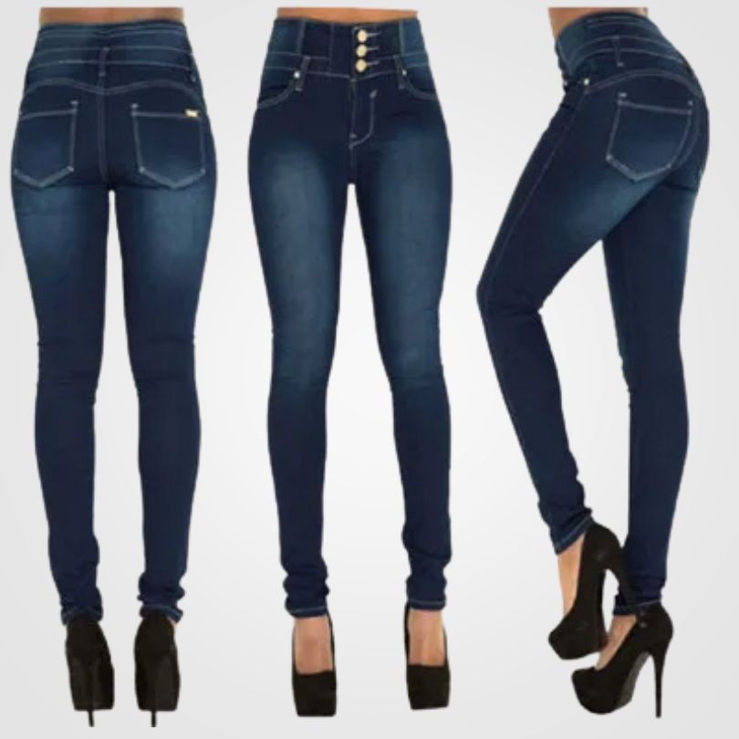 LUNA Jeans Denim a Vita Alta per Donna