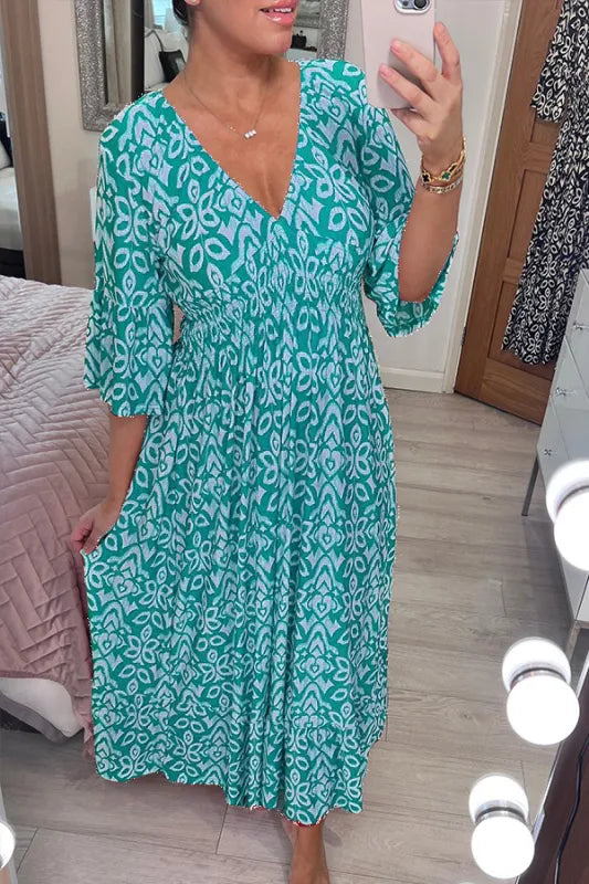 Sérène Bohemian abito lungo maxi con scollo a V