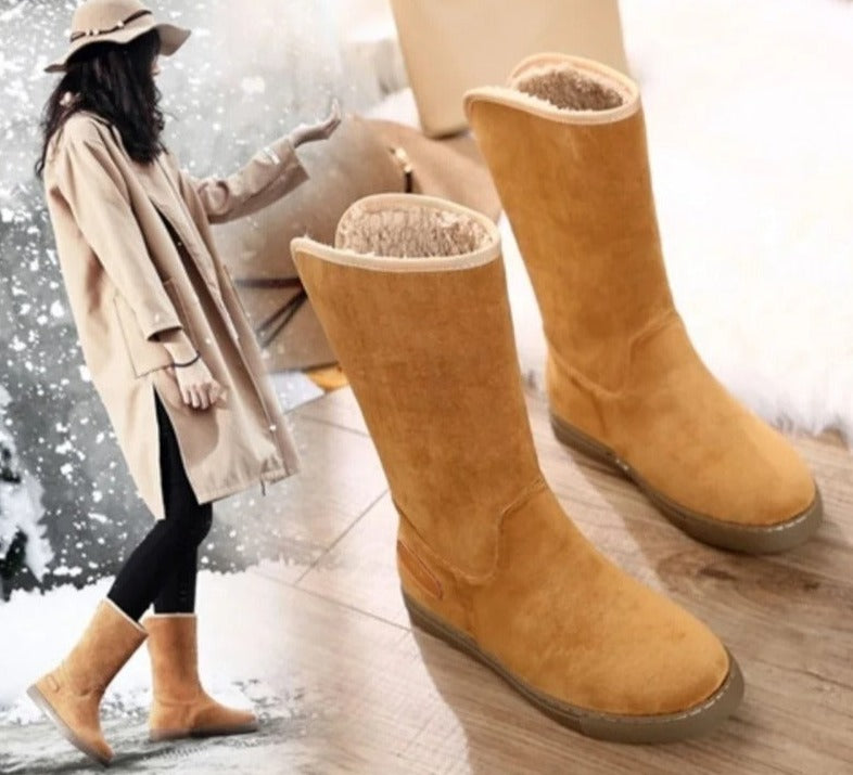 Dik fluweel zwart bont antislip windproof hoge laarzen