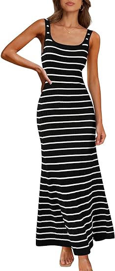 Zomer Streepjes Maxi Jurk voor Dames