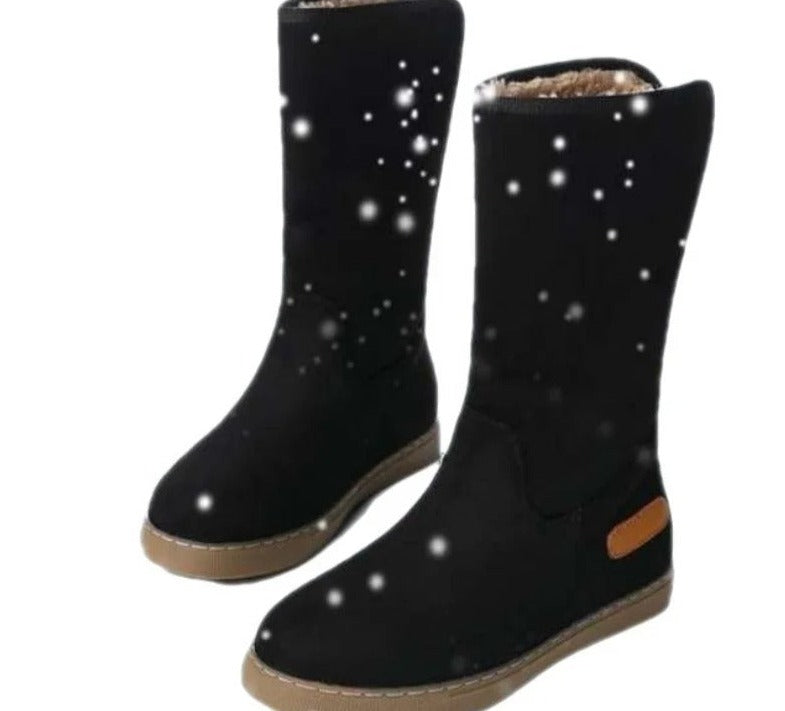 Dik fluweel zwart bont antislip windproof hoge laarzen