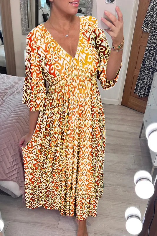 Sérène Bohemian abito lungo maxi con scollo a V
