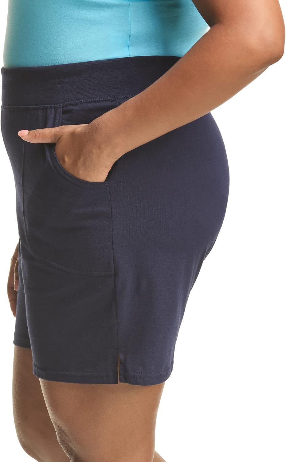 FitLuxe Plus Size Cotton Jersey Shorts for Women